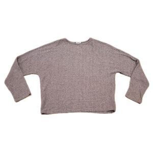 Ardene Basic Collection pink/grey heathered horizontal‎ ribbed dolman sweater Lg